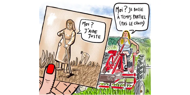 Illustration représentant l'évolution du travail de la femme