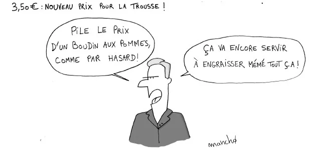 Dessin humoristique : un homme devant une pile de livres
