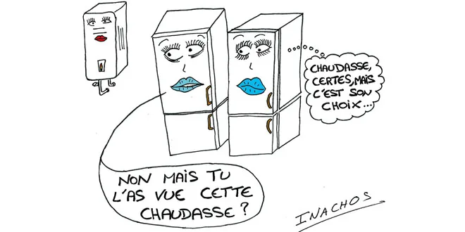 Dessin humoristique : deux réfrigérateurs qui discutent