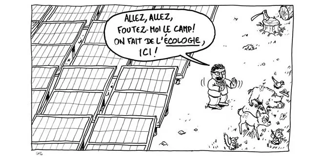Caricature de Pascal Coste virant des animaux