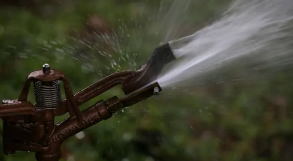 Photo : un canon d’arrosage en action dans un champ