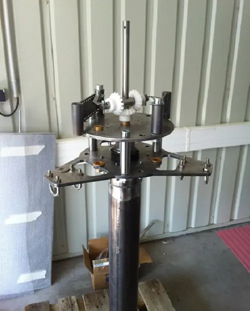 Photo : prototype d’éolienne individuelle open source en atelier