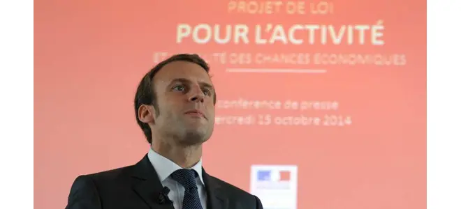 Photo : Emmanuel Macron à une conférence de presse « Projet de loi pour l’activité »