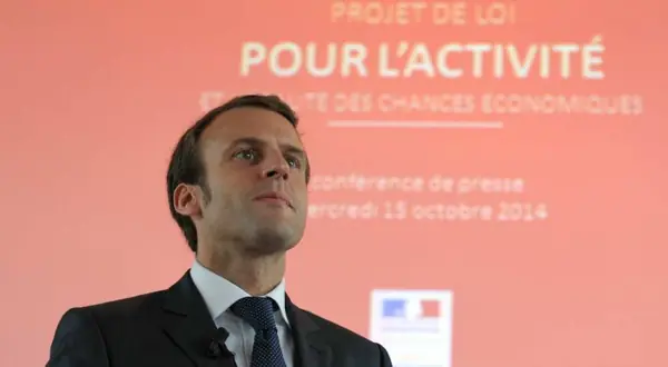 Photo : Emmanuel Macron à une conférence de presse « Projet de loi pour l’activité »