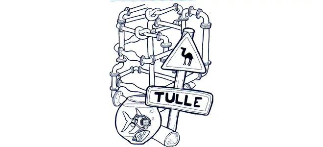 Dessin : l’usine de pompage de Tulle, tuyauteries et vannes marquées « Tulle »