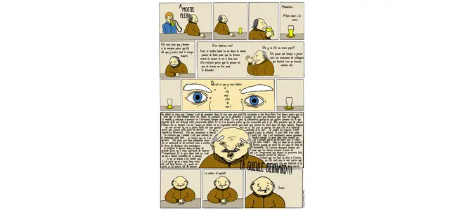 Planche de la bande dessinée « À moitié plein »