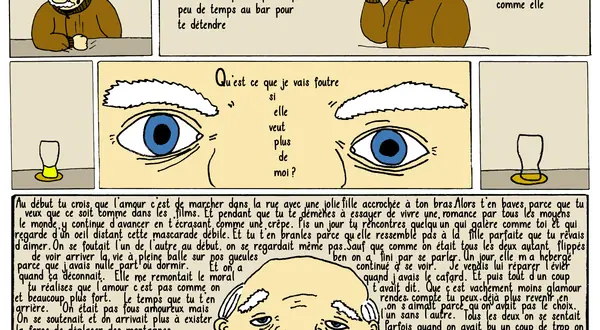 Cases de la bande dessinée « À moitié plein »