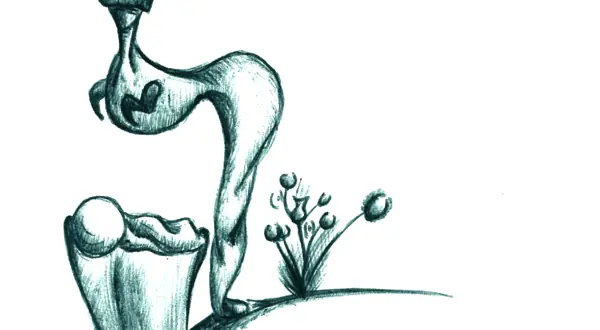 Aquarelle : une créature végétale à tête de trèfle