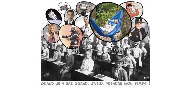 Photomontage de Krep : un amphi dont les visages deviennent des bulles