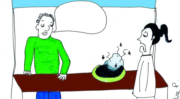 Dessin de Céline P. : un demandeur d’emploi au guichet de Pôle emploi