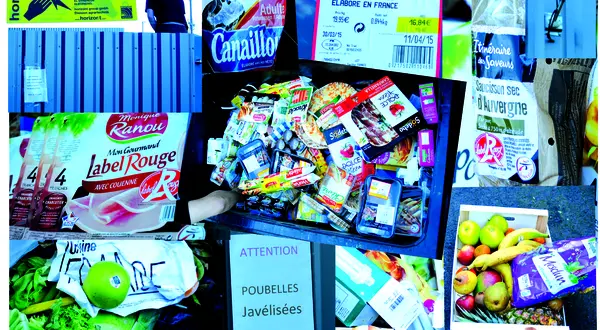 Montage photo : la récupération dans les poubelles des supermarchés