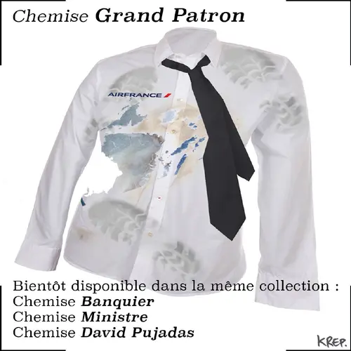 La fausse pub de la Chemise Grand Patron, imprimée des unes de la Trousse