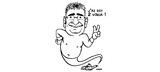 Pascal Coste dans le dessin de Krep : « J’ai dit 2 vœux ! »