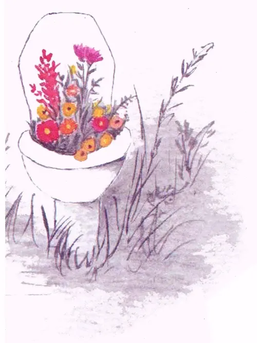 L’affiche des toilettes sèches du gîte