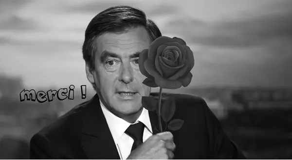 François Fillon et la rose : « merci ! »