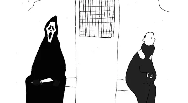 « Au confessionnal », le dessin