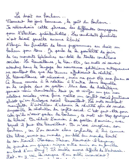 L’édito manuscrit du n°13, par La Tounette