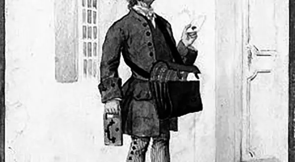 Facteur de la petite poste sous Louis XV