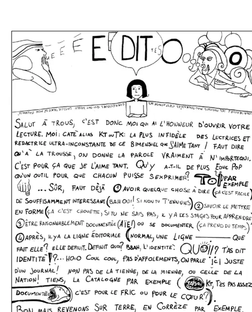 L’édito manuscrit du n°15, par Cate (KT)