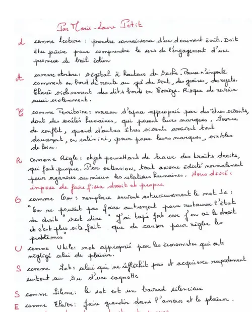 L’édito manuscrit du n°18, par Marie-Laure Petit