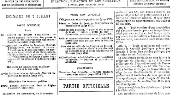 Histoire de la loi du 1er juillet 1901