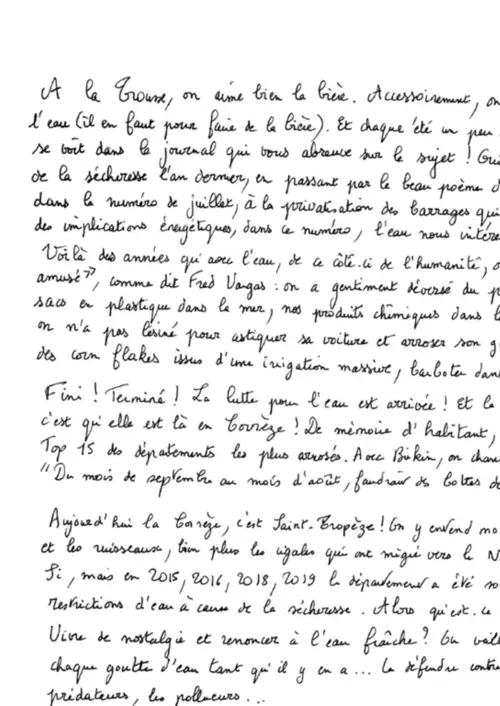 L’édito manuscrit du n°26, par Rachel Kejem