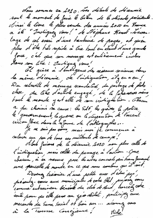 L’édito manuscrit du n°28, par Thide